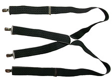 Braces Suspenders Mens Vintage Retro 1980s 1990s Black Grey Checked Design 