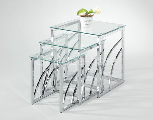 Glass nest tables modern - glass, of