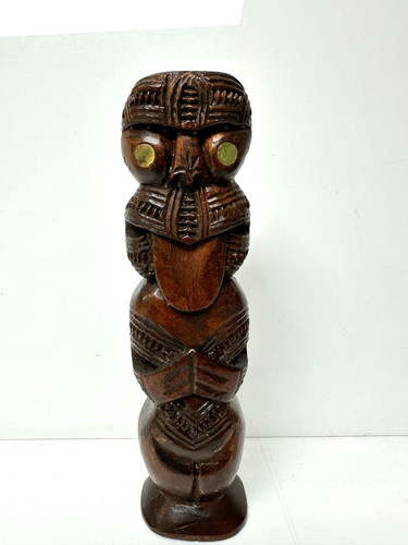 Vintage carved wooden - wooden, tiki