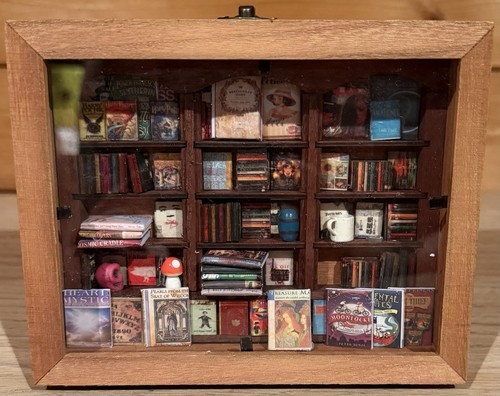 Miniature library book - library,