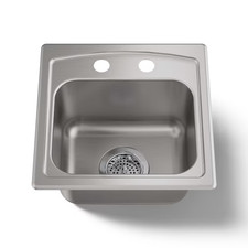 KOHLER Toccata 15" x 15" x 7.5" Stainless Steel Bar Sink 2-Hole