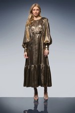 Oasis Gold Midaxi Dress Womens Party Dresses