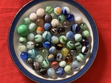 JOBLOT OF 60 VINTAGE GLASS MARBLES
