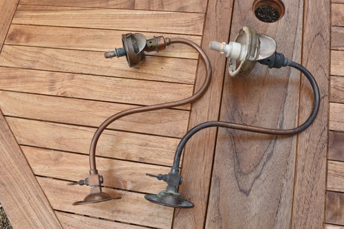 Pair antique vintage brass - of,