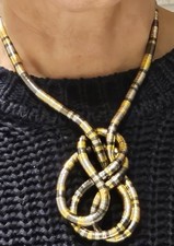 Round bendy snake necklace - bendy,