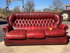 A GOOD VINTAGE RED LEATHER