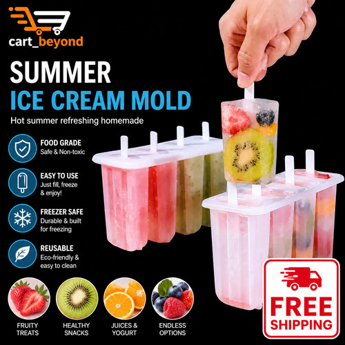 4pcs ice lolly popsicle mould - ice,