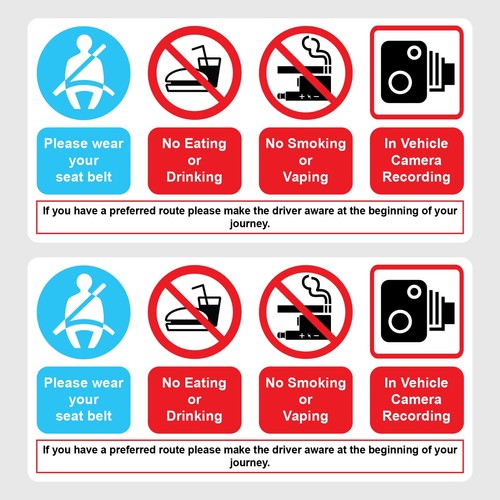 Taxi warning smoking - warning, vaping