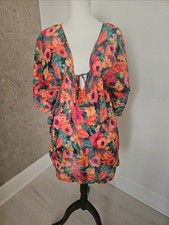Primark Floral Womans Kaftan Beach Bikini Wear Cover Up Dress Holiday Summer New