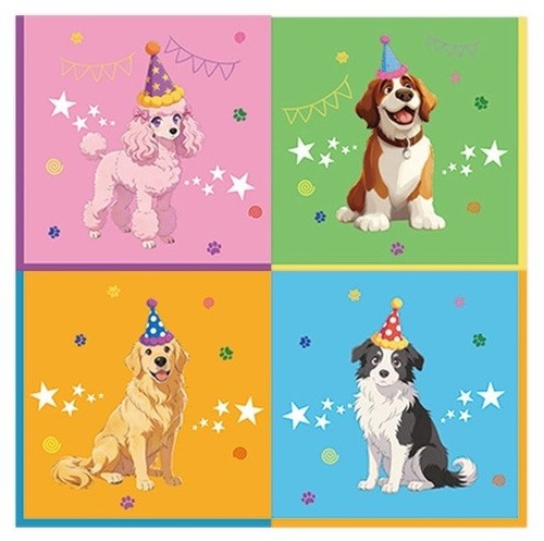 Dog napkin pet birthday - dog,