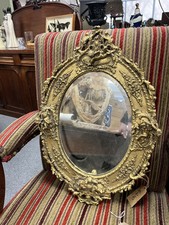 Italian Gilt Rococo Carved Cherub Mirror 39 cm x 53 cm