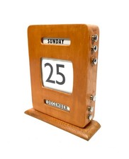 Antique Wooden Office Desktop Art Deco Perpetual Calendar c.1930 Working