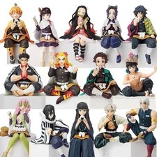 10-15cm Anime Demon Slayer Figure Kamado Tanjirou Nezuko Sitting Posture Figure