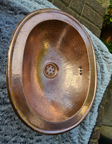 Hammered copper oval - hammered,