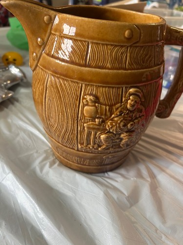 Stoneware honey glaze barrel - stoneware,