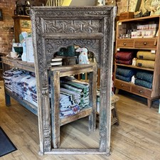 Large 5ft Carved Wooden Archway - Vintage Indian Wooden Arch / Mirror Frame