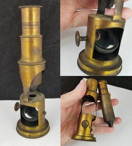 Antique brass field microscope - brass,