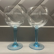 x2 Bombay sapphire Blue Balloon Gin glasses