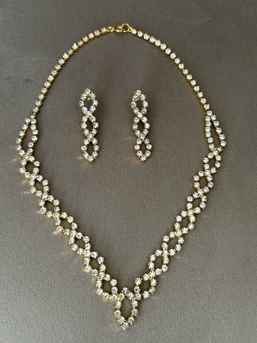 Vintage gold tone diamante - vintage,