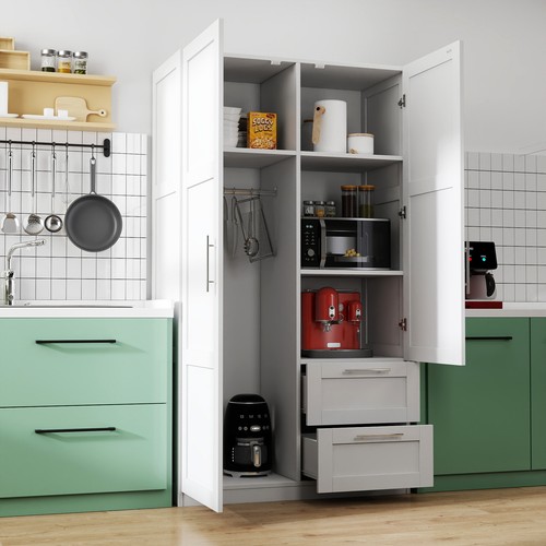 White wardrobe cabinet - white,