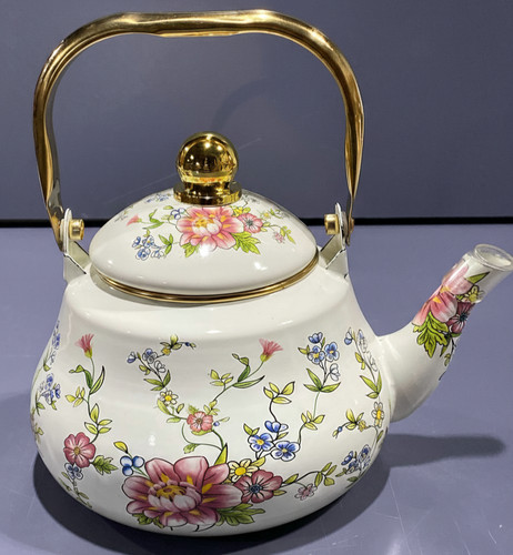 Retro floral enamel - retro,