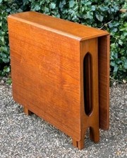 Dining Table Schreiber Furniture 1960s Teak Wood retro MCM twin leaf Spacesaver