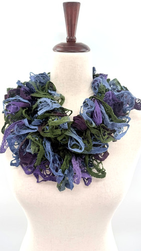 Handmade ruffle yarn scarf - handmade,