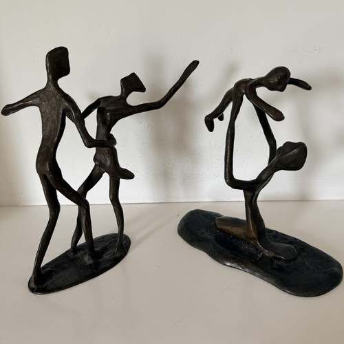 Abstract bronze couple - abstract,