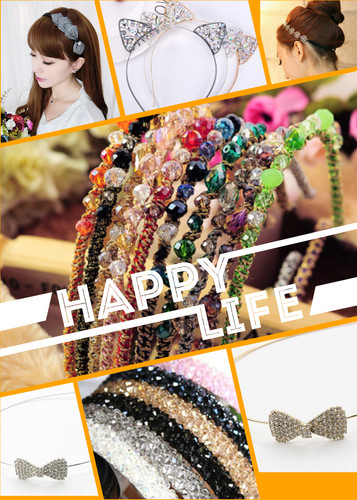 Jewelled crystal headband - headband, for