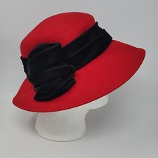 Da-Me Italy Wool Wide Brim Red