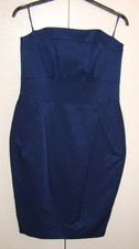 F&F Blue Bandeau Dress - Tulip Skirt, strapless, below-knee  Women's UK 12 Party