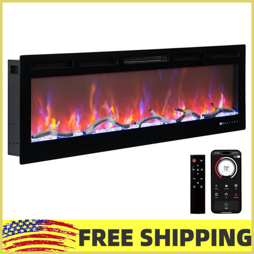 Smart electric fireplace with - smart,