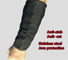 Self Defence-1 x Pair Anti Stab/Strike/Slash Arm Gauntlets-Hard Defence-Steel A*