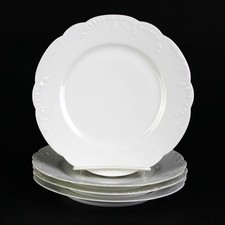 Haviland Limoges Marseille All White Salad Plates 4 pc Set, Antique, 7 1/2" AsIs