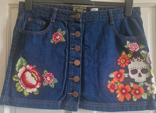 Customised denim skirt with - skirt,