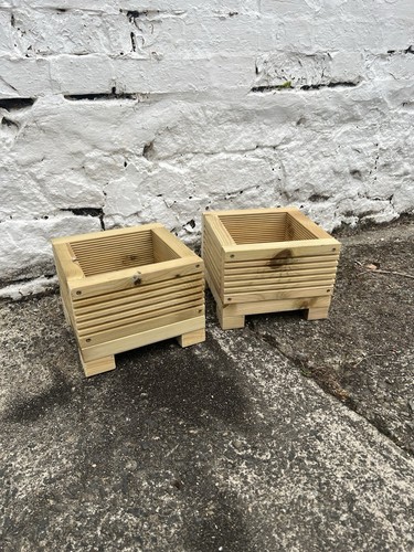 Square wooden garden planters - garden,