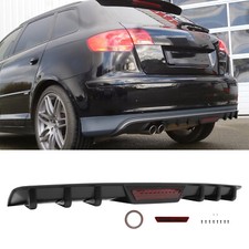 For Audi A3 S3 A4 S4 A6 A5 Gloss Black Rear Bumper Diffuser Spoiler Splitter Lip