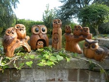 Wooden Owl Carvings - Hand Carved Owls - Assorted Designs