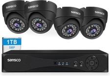 [Upgrade 5MP] SANSCO HD CCTV Camera System, 4 Channel Surveillance DVR with (4)