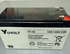 Yuvolt Y7-12 12V 7.0Ah Sealed Lead Acid Battery – 12.66V Tested, Unused