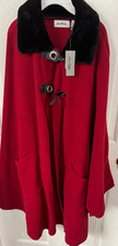 Le Moda Red Cape Coat Faux Fur
