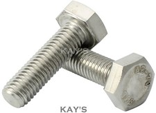 M8 (8mmØ) HEXAGON HEAD SET SCREWS FULLY THREADED METRIC BOLTS A2 STAINLESS STEEL