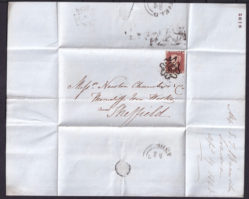 1841 sg8 red imperf entire - sg8, 1d