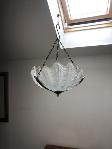 Art deco clam shell light - art,