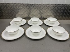 Han Fine Dining Set Of 6 Plates And Bowls Bonne Volonte White Gold Trim 