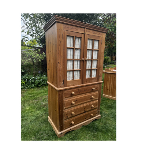 Pine farmhouse cupboard with - farmhouse,