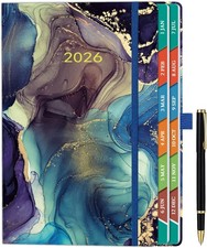 ZXHQ 2026 Diary A5 Page a Day from Jan to Dec, Full Year Daily Planner, with