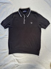 Black Knitted Fred Perry Polo