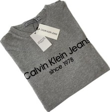 Calvin Klein CK Jeans Men's Organic Cotton Casual Short Sleeve  T-Shirts_Grey