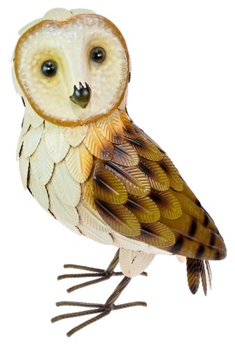 Large metal owl sculpture - owl,
